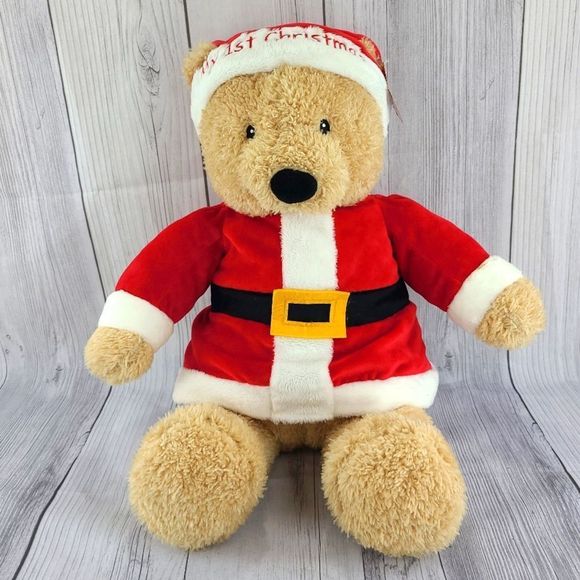 By Gund Other - 18" GUND My 1st Christmas Teddy Bear Stuffed Animal Plush Santa Suit Gift Toy